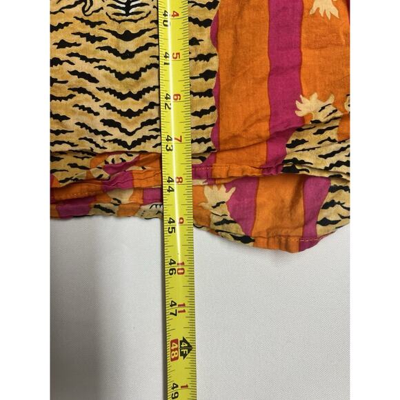 Indacorify Tiger Print Kaftan Beach Cover Up Cotton Indian Resortwear Pink - Picture 9 of 11